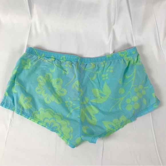 RARE VINTAGE Y2K PINK Boxer Victoria’s Secret Blue &‎ Green Floral - Picture 5 of 8
